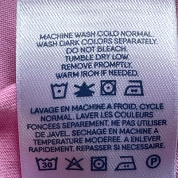 Lands End NWOT Women's Pink Wild Blossom Relaxed Supima Cotton V Neck Shirt Med - Picture 7 of 7